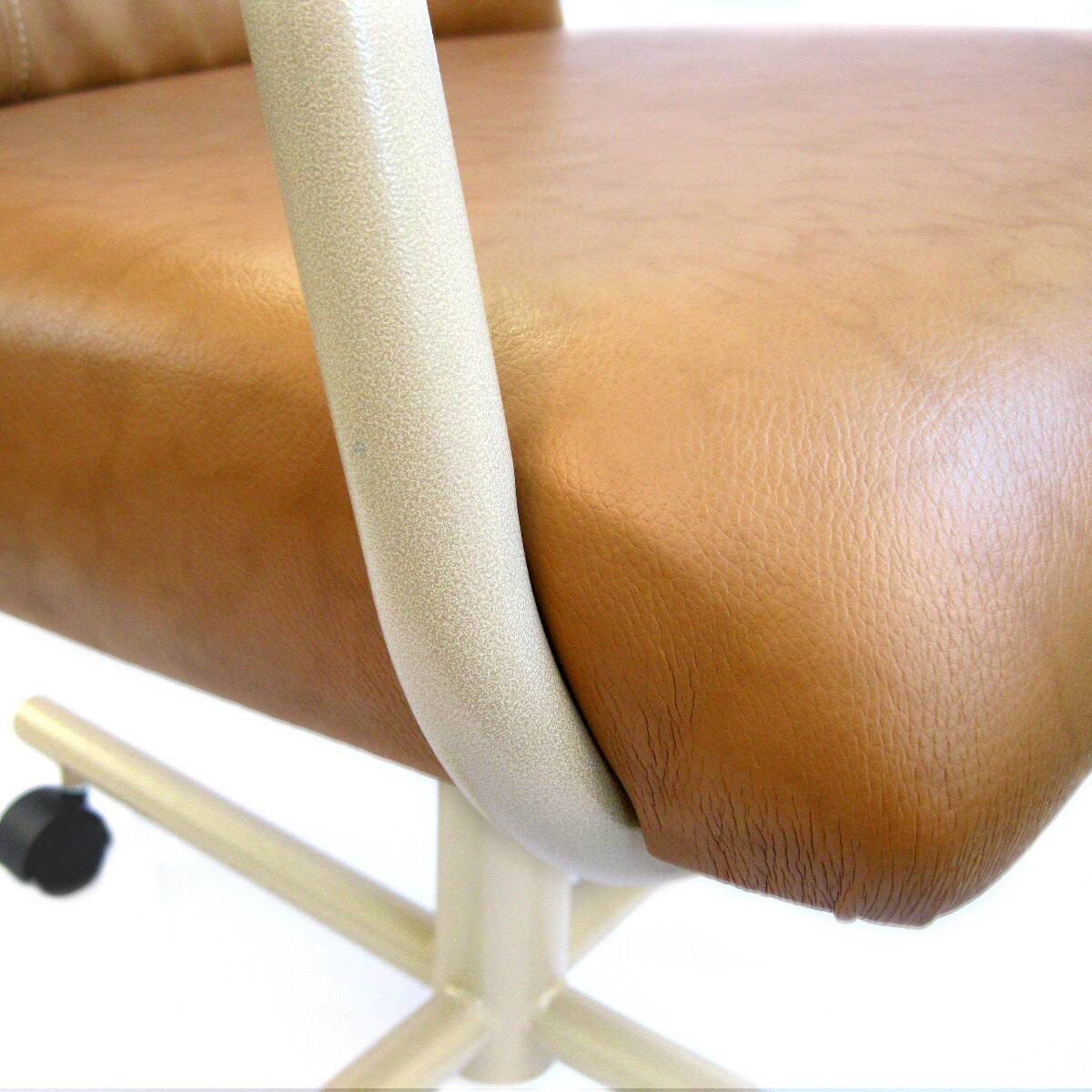 Swivel Tilt Caster Arm Chair in Buff Polyurethane G4405