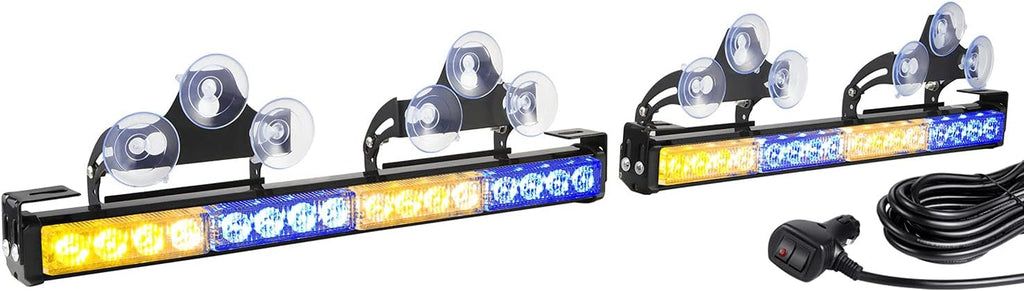 2 in 1 Blue LED Traffic Advisor Strobe Light Bar Pack of 2 D159626