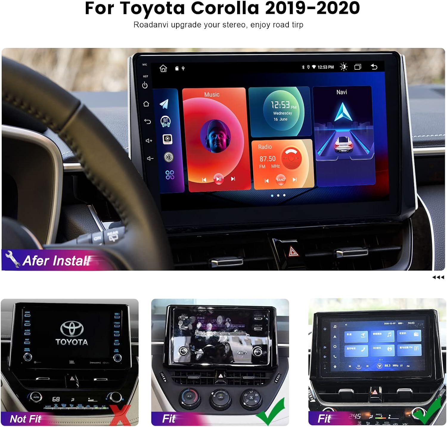 Car Stereo Radio with Carplay Android Auto Bluetooth Touch Screen B155069