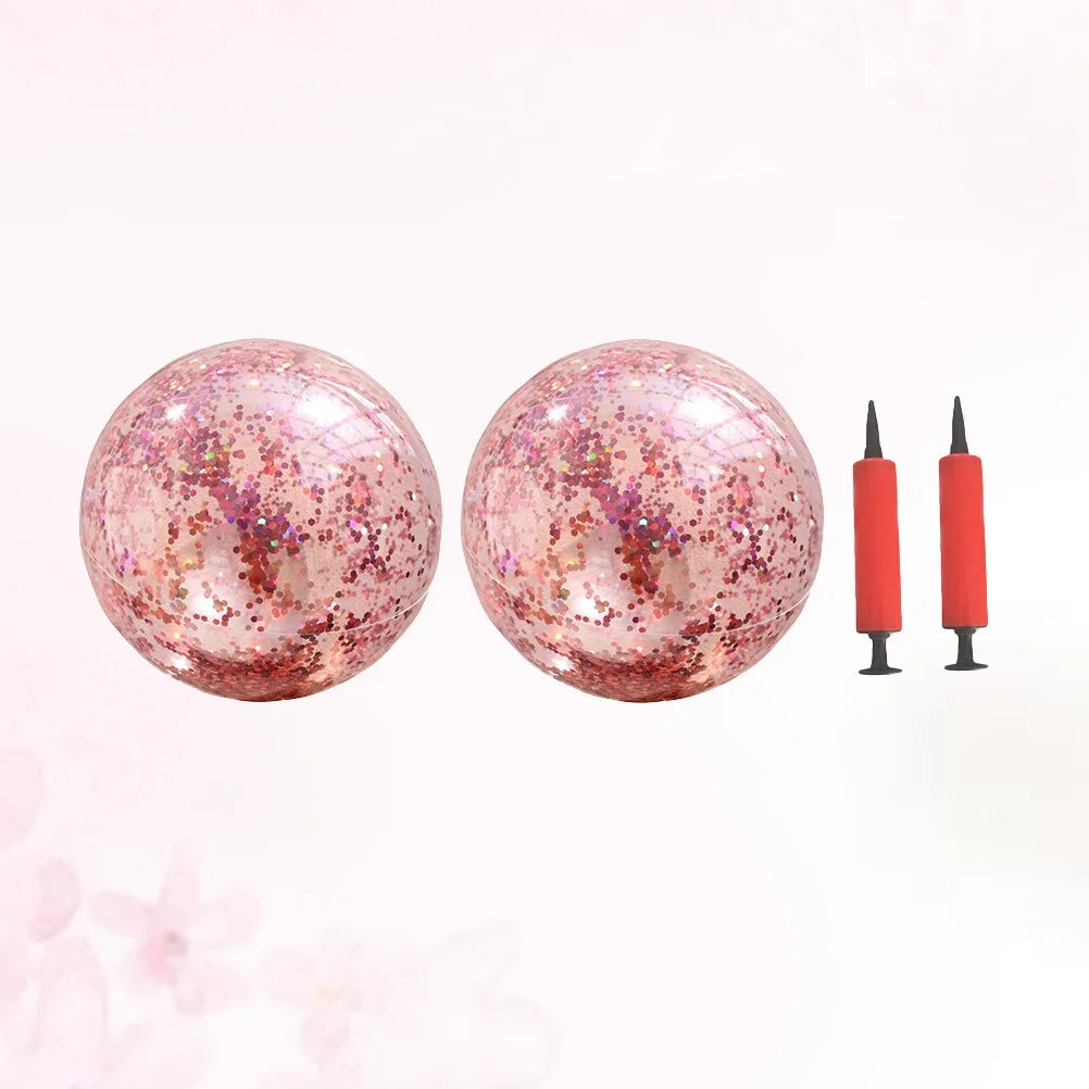 Golden Sequin Beach Ball Set of 4 with Pump B93648