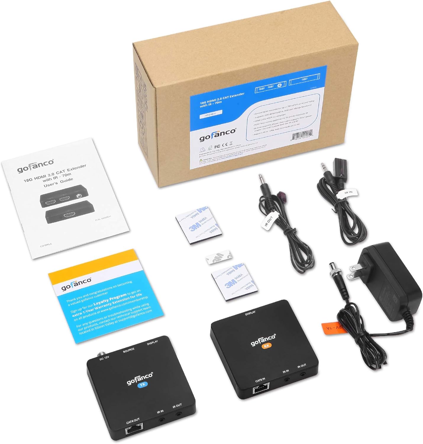 4K HDMI 2.0 Extender Balun Over CAT6 Ethernet Cable F113776