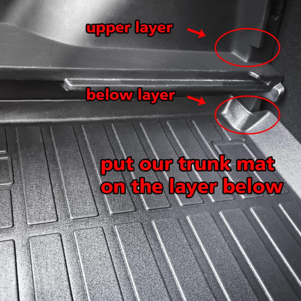 Black Trunk Mat Replacement for Hyundai Venue 2020 2021 2022 Car Rear Cargo Liner Floor Cover All Weather Protection Waterproof Durable Custom Fit-Placed on The Layer Below Pack of 2 Y389599