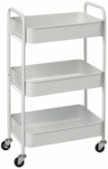 White 3-Tier Rolling Metal Utility Cart I776625