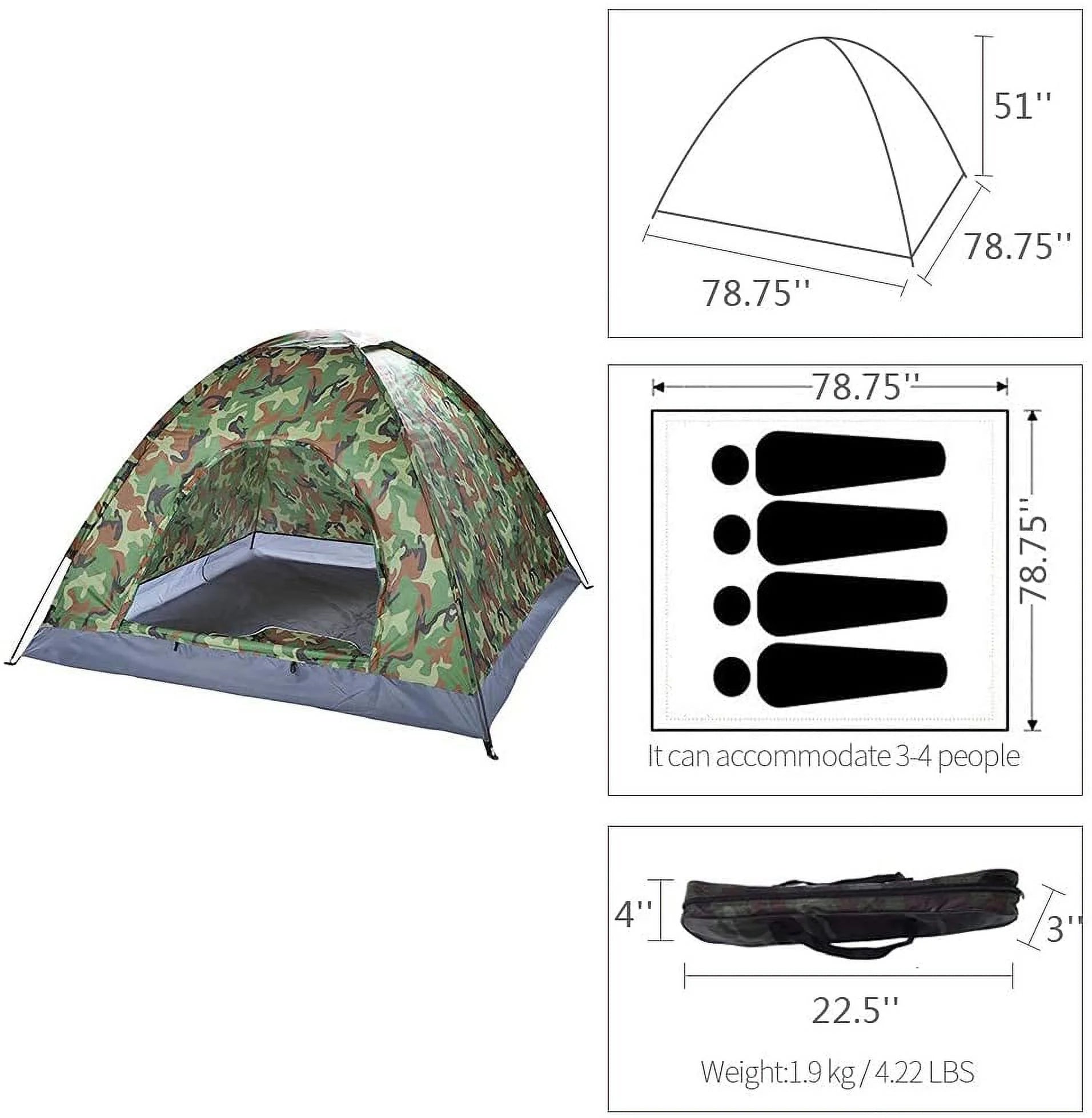 Outdoor Waterproof Camping 3-4 Person Tent B289850