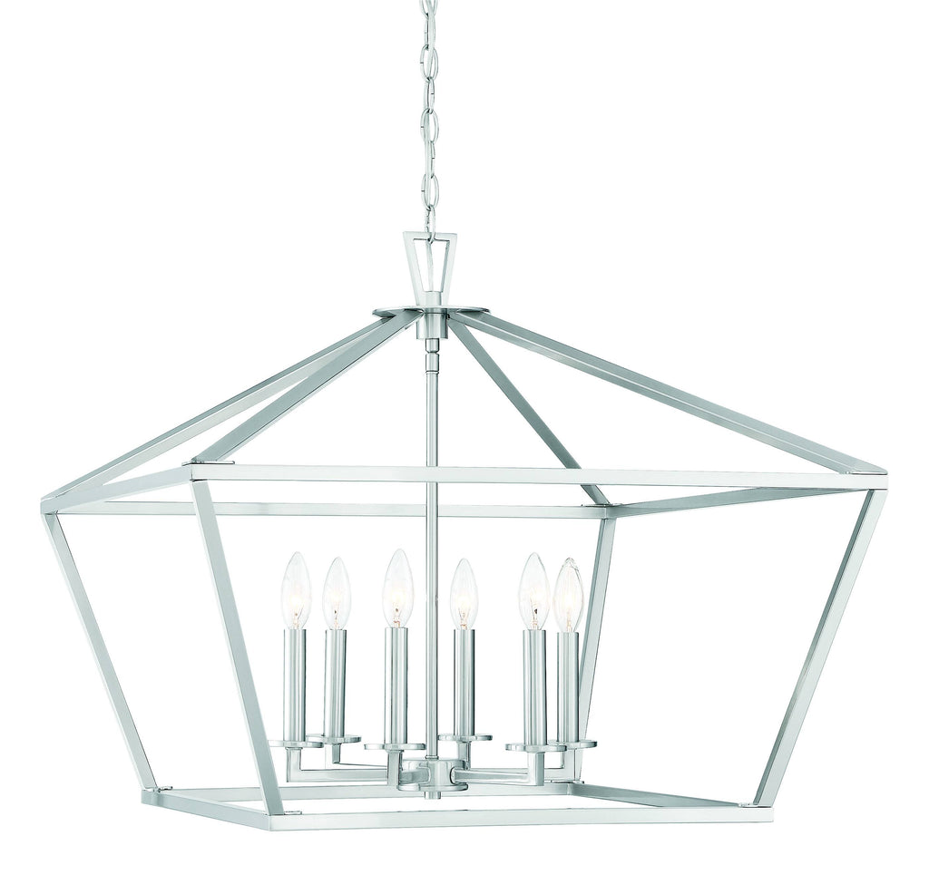 6 Light Satin Nickel Lantern W493628