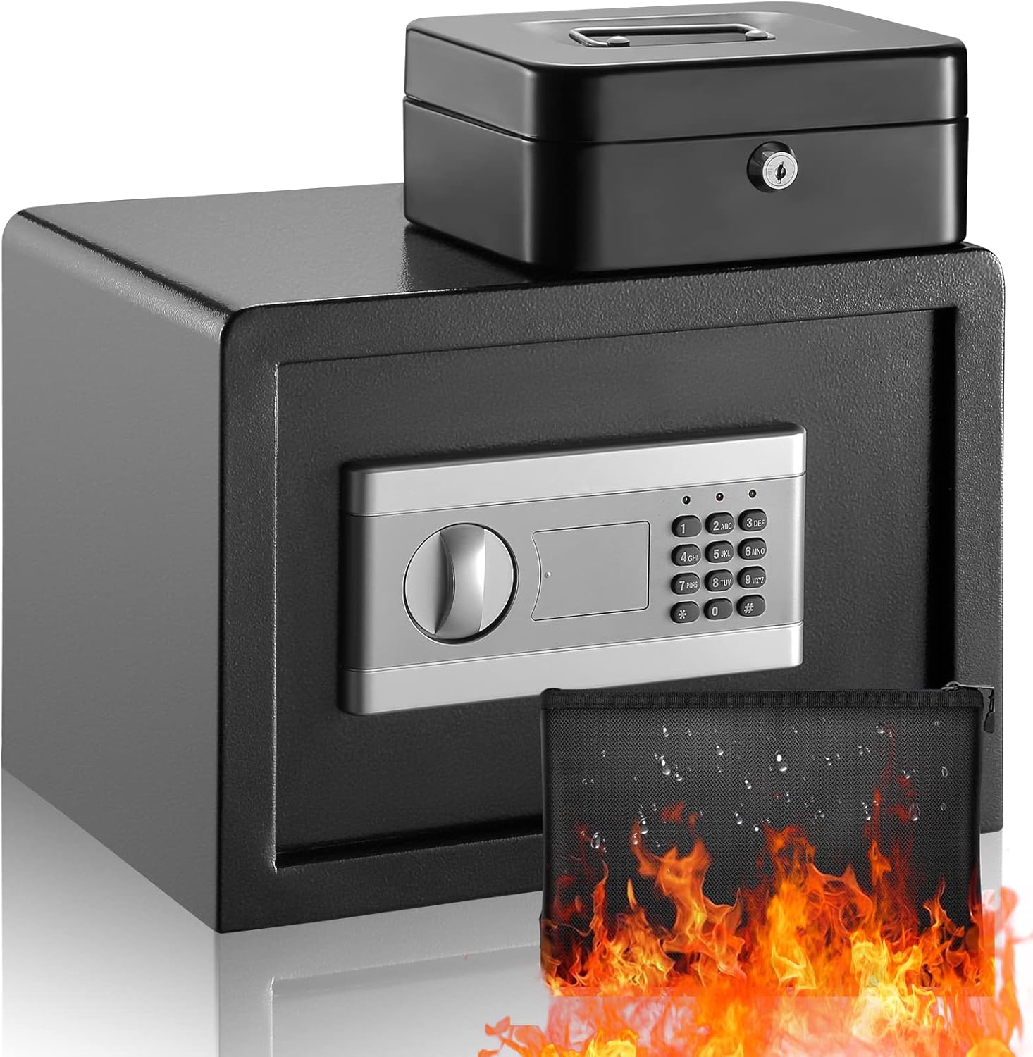 1.72 Cub Fireproof Waterproof Combination Lock Safe Box with Keypad V308