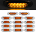 14Pcs 6.5" Inch Amber LED Side Marker Lights Surface Mount Turn Signals 12V Pack of 2 U37627