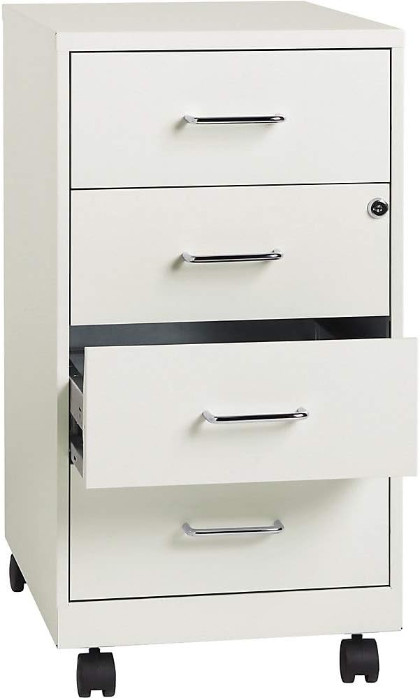 White 4 Drawer File Cabinet D429
