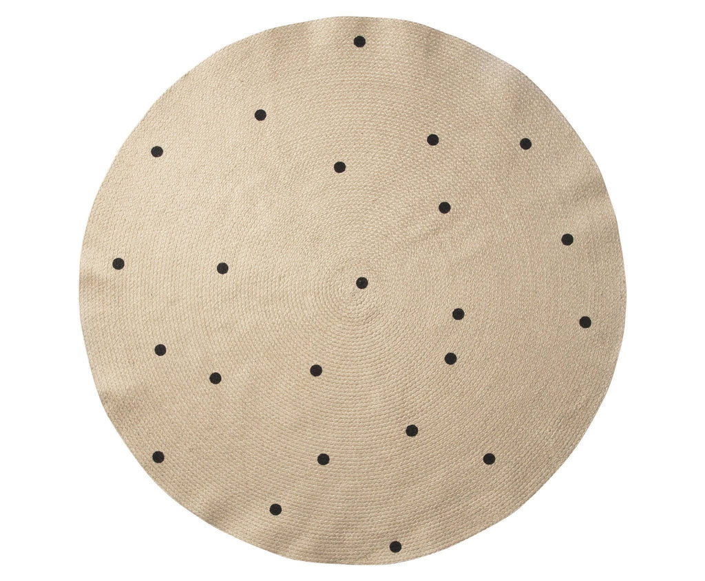 Black Dots Large Jute Carpet D211