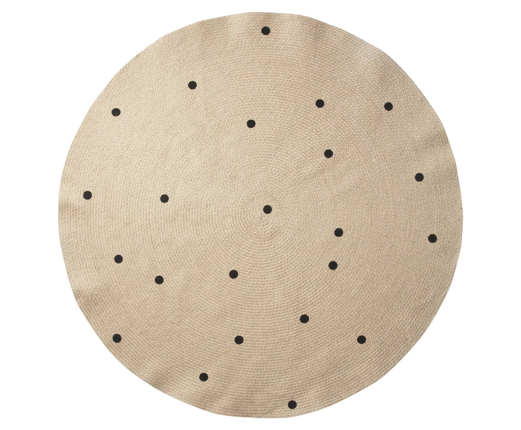 Black Dots Large Jute Carpet D211