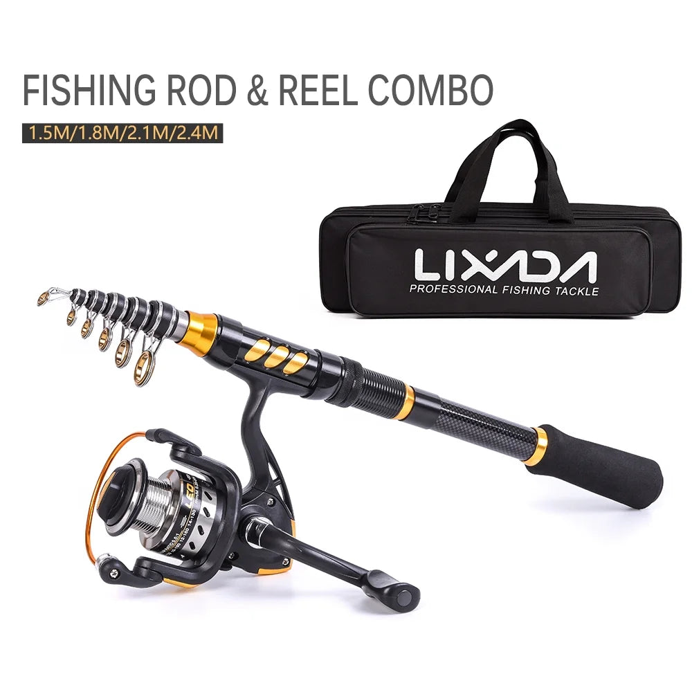 Carbon Fiber Telescopic Fishing Rod and Reel Combo H205306
