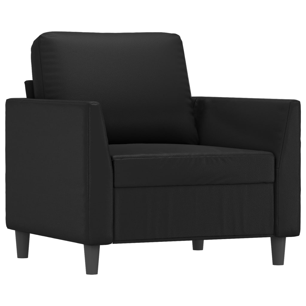 Black Faux Leather Sofa Chair J788