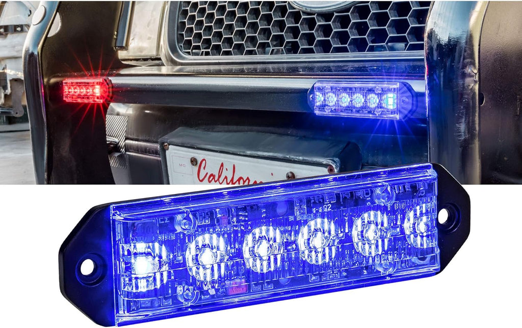 4pc 6W AMBER GREEN LED Flashing Strobe Light Head Emergency Grille Police Light P7478