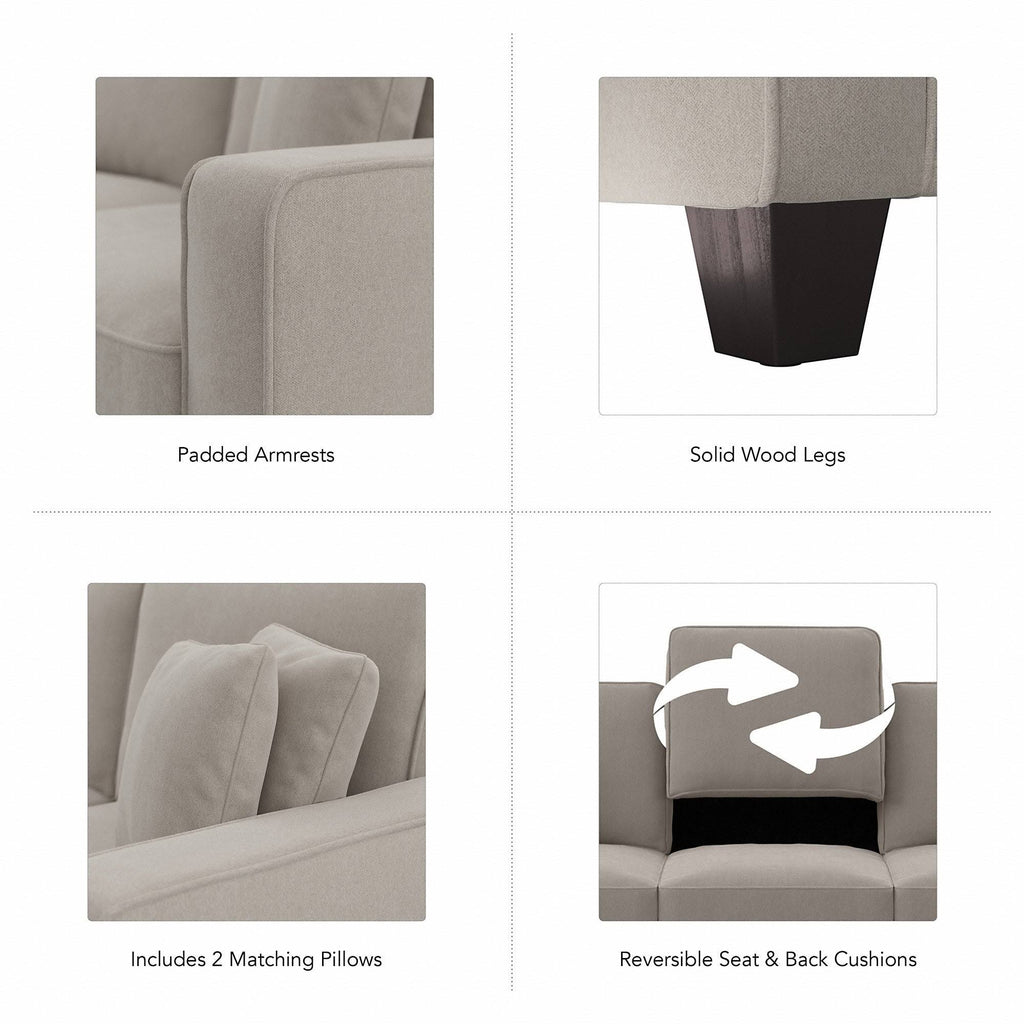 Turkish Blue Herringbone Loveseat W863