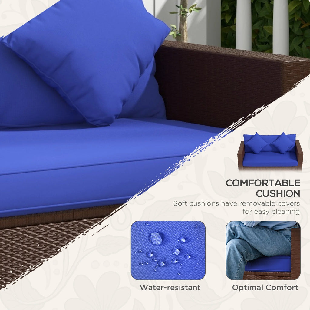 Blue Padded Outdoor Loveseat Sofa M276647