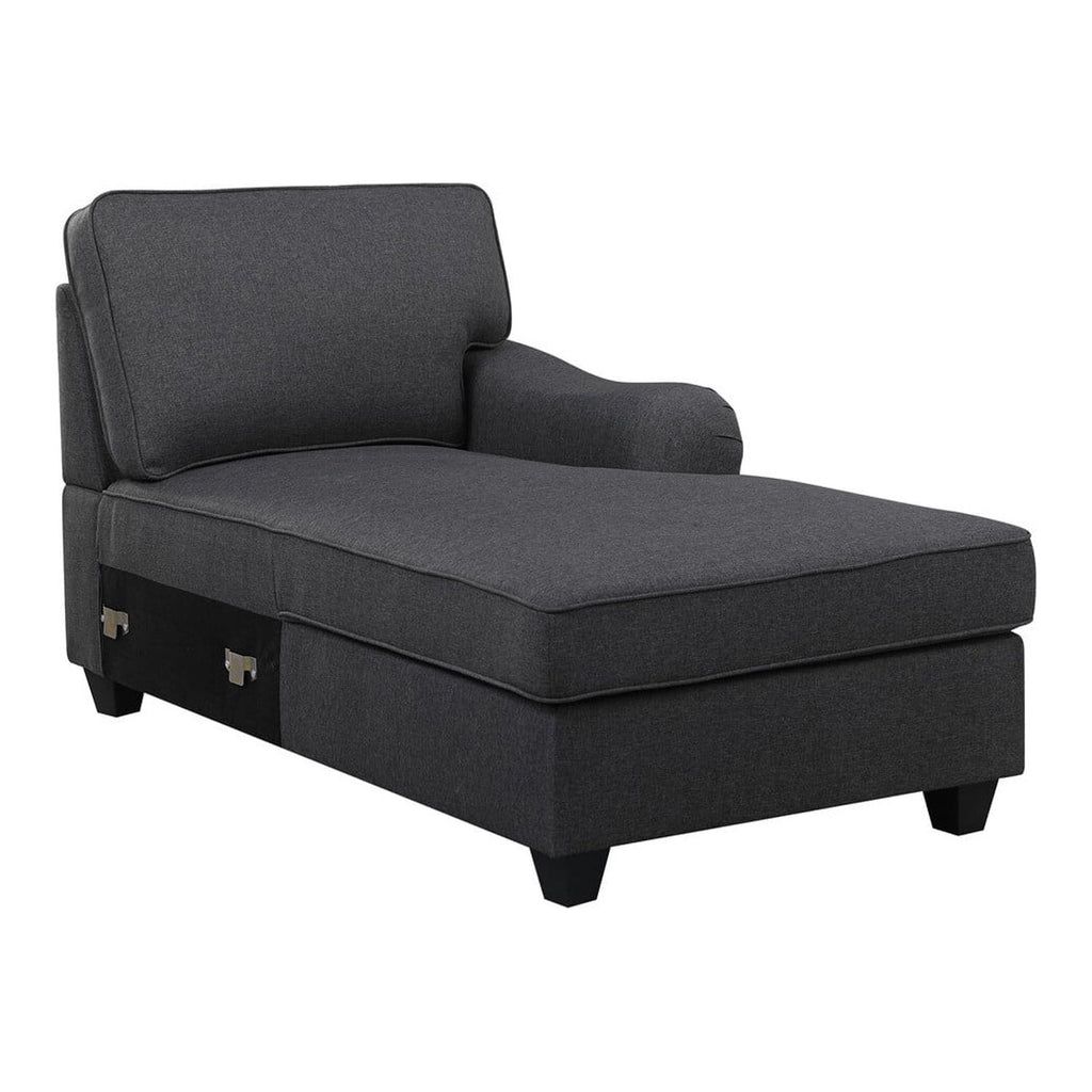 Dark Gray Linen 5Pc Modular Sectional Sofa P3071