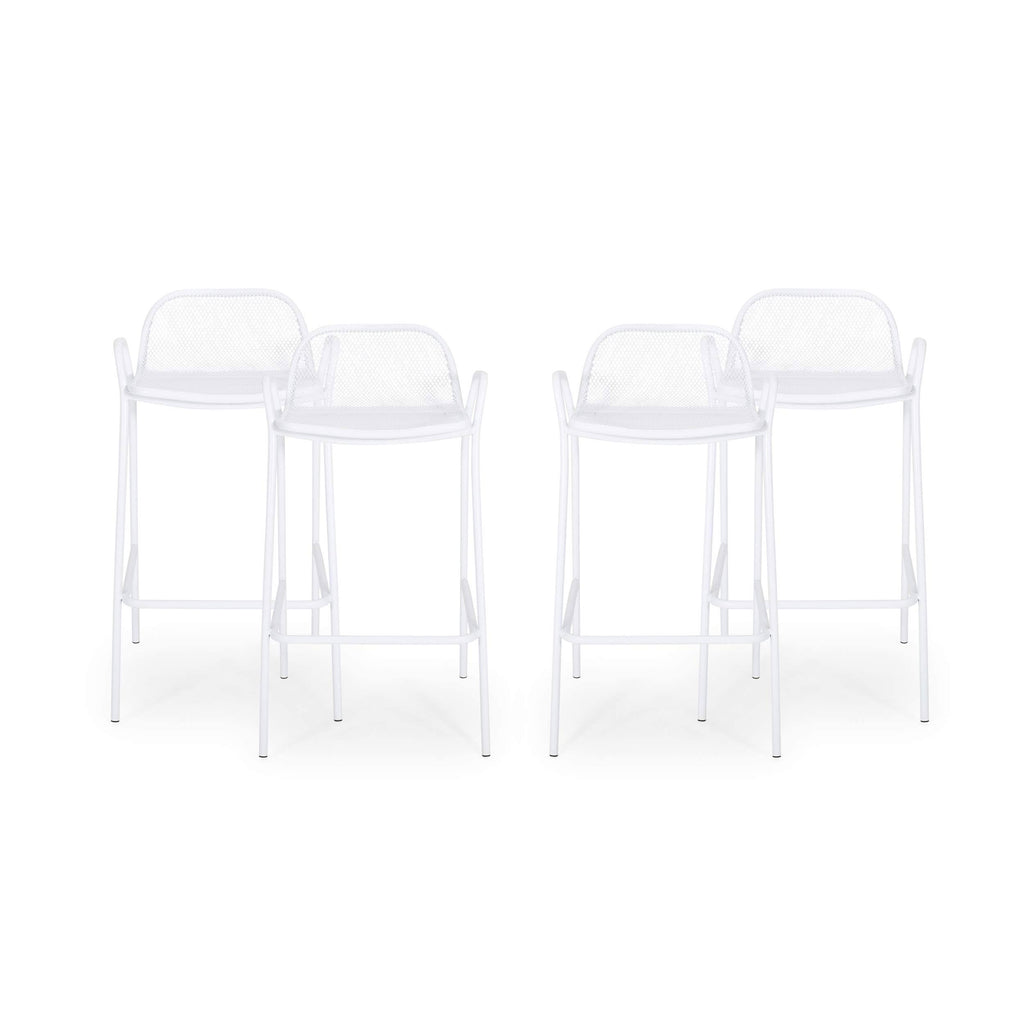 Matte W Iron Barstool Set of 4 G893