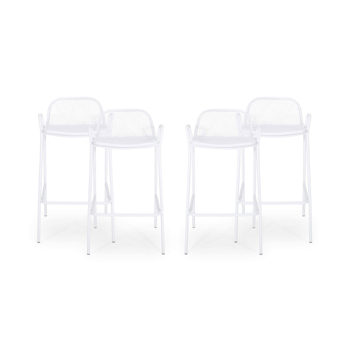 Matte W Iron Barstool Set of 4 G893