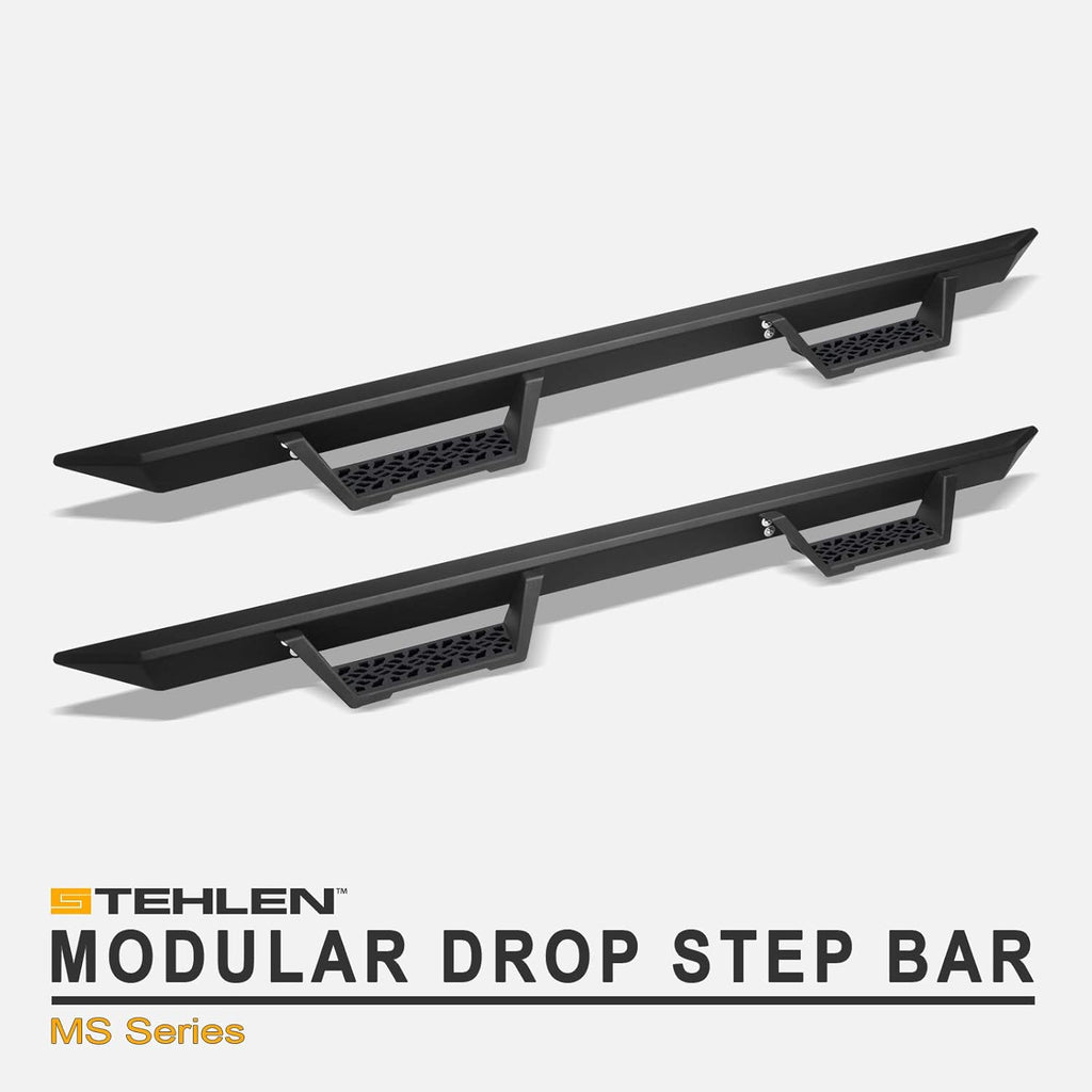 Matte Black Modular Drop Step Side Nerf Bars Rail Running Boards K1307