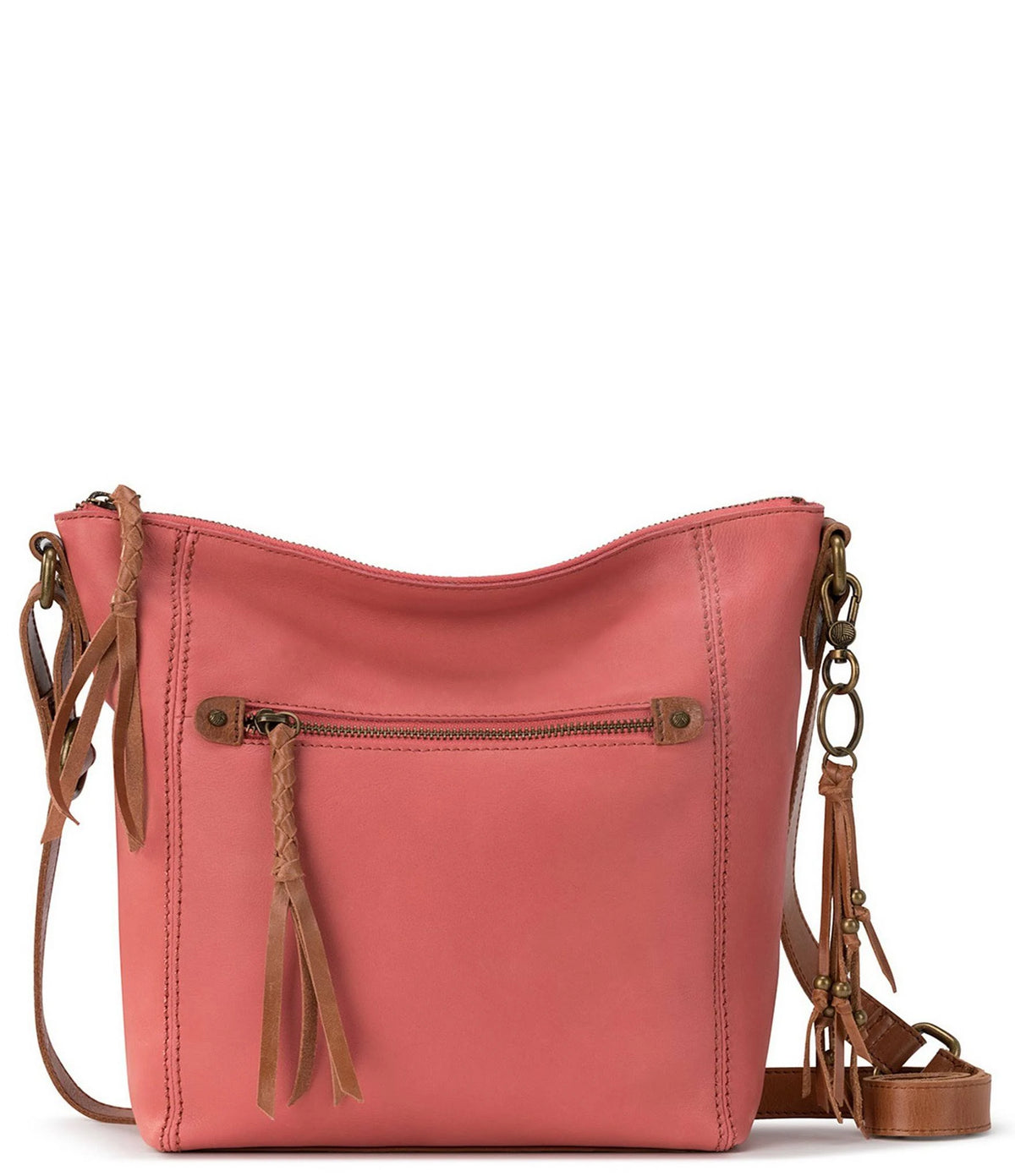 Dusty Coral Leather Crossbody D345