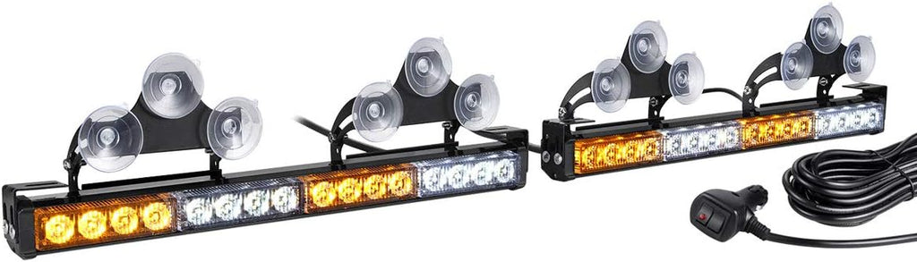 2 in 1 Blue LED Traffic Advisor Strobe Light Bar Pack of 2 D159626