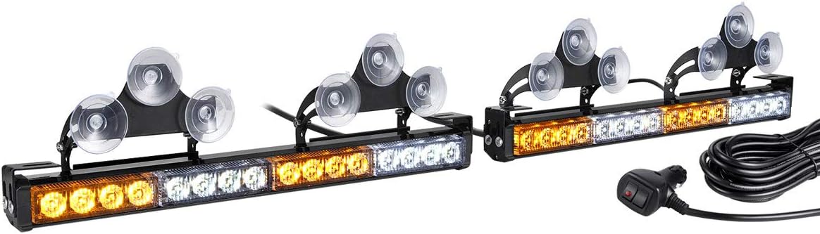 2 in 1 Blue LED Traffic Advisor Strobe Light Bar Pack of 2 D159626