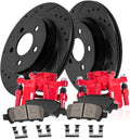 Powder Coated Red Calipers, Black Powder Coated Rotors, Ceramic Brake Pads Z829