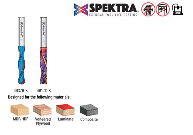 2-pc Solid Carbide CNC Router Bit Pack, 1/4 inch Shank E720243