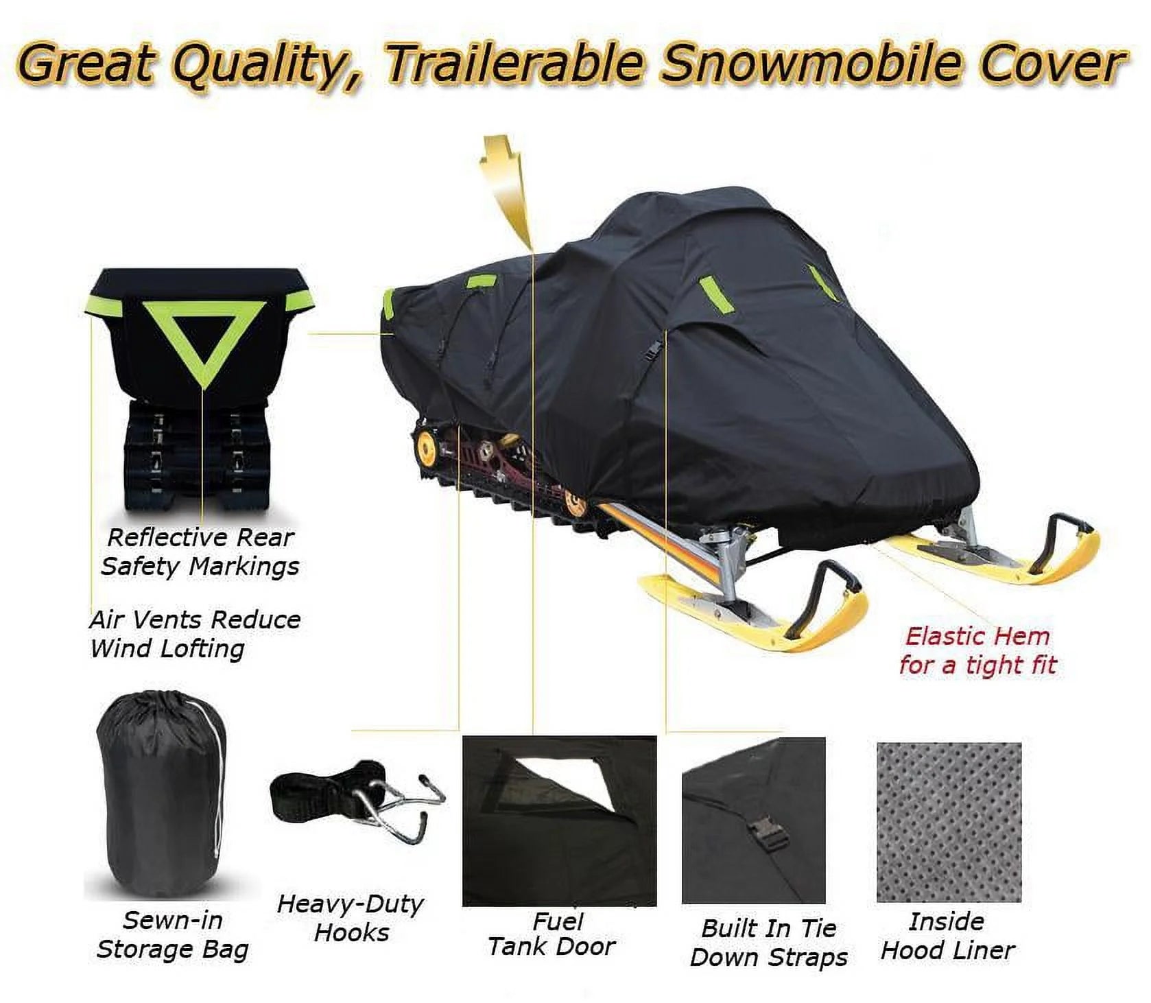Trailerable 600 Denier Snowmobile Cover W795