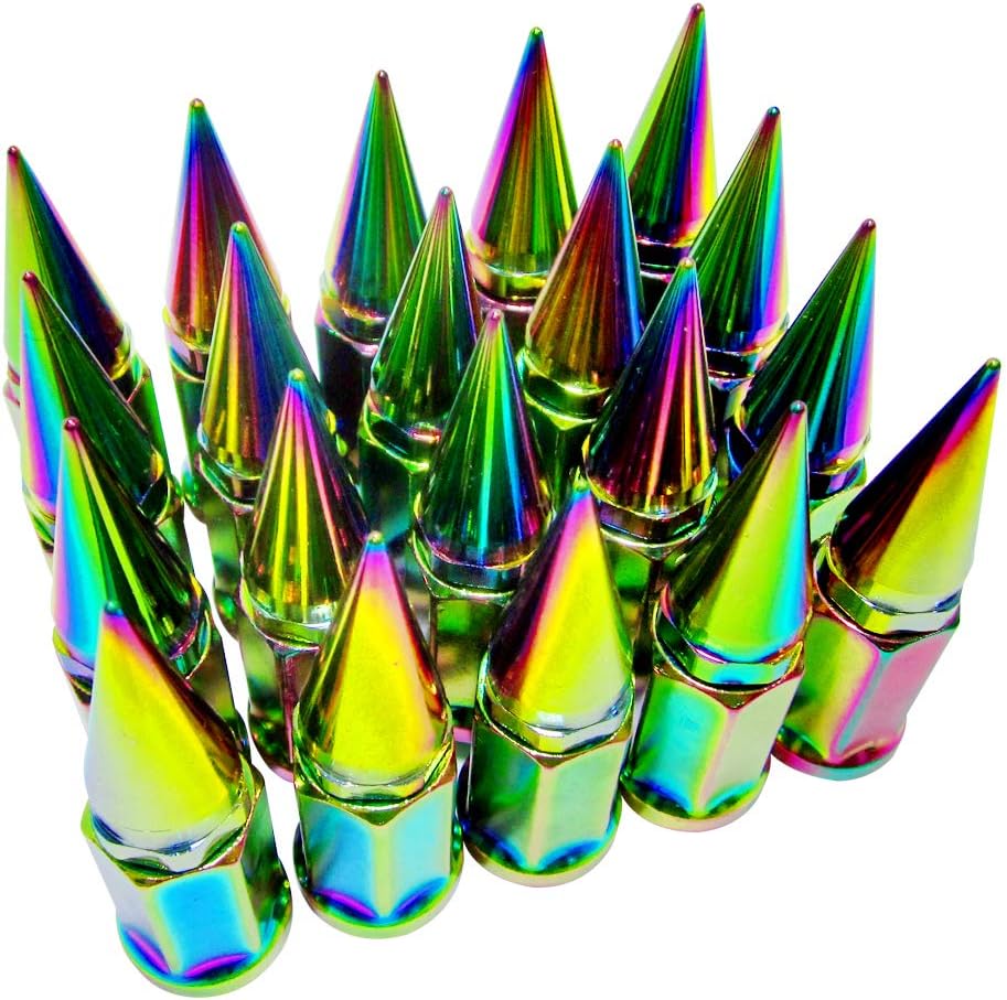 20 pc Purple Spike Lug Nut M12x1.25 Conical Seat Hex 3/4 in Y4458