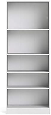 Tall Narrow 5 Shelf Bookcase in White U571251