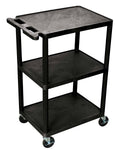 Black 3 Shelves Utility Cart B590809