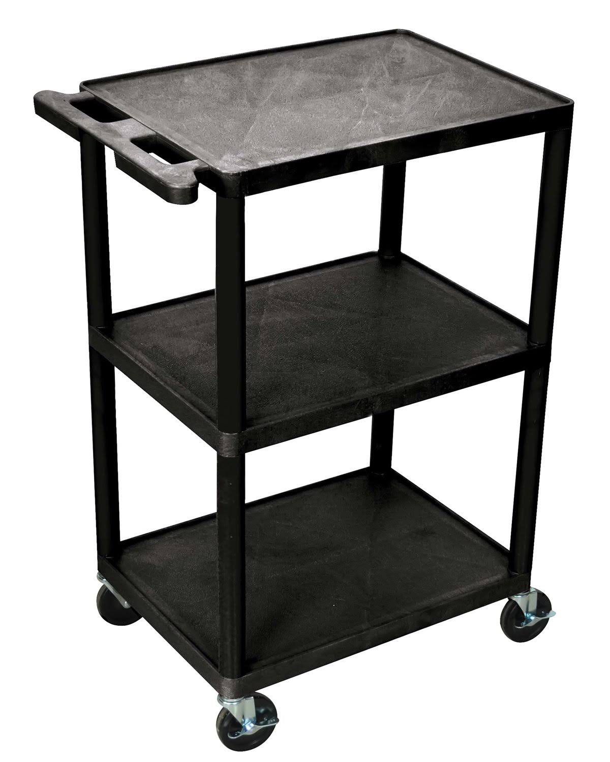 Black 3 Shelves Utility Cart B590809