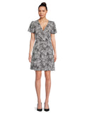 Flutter Sleeve Faux Wrap Dress P61791