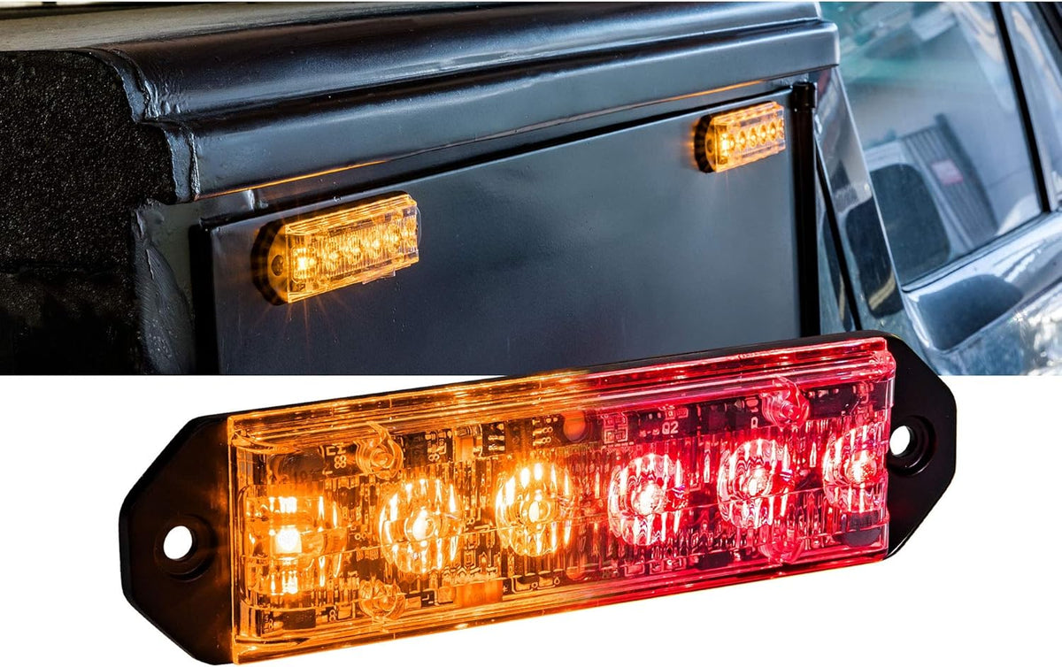 4pc 6W AMBER GREEN LED Flashing Strobe Light Head Emergency Grille Police Light P7478