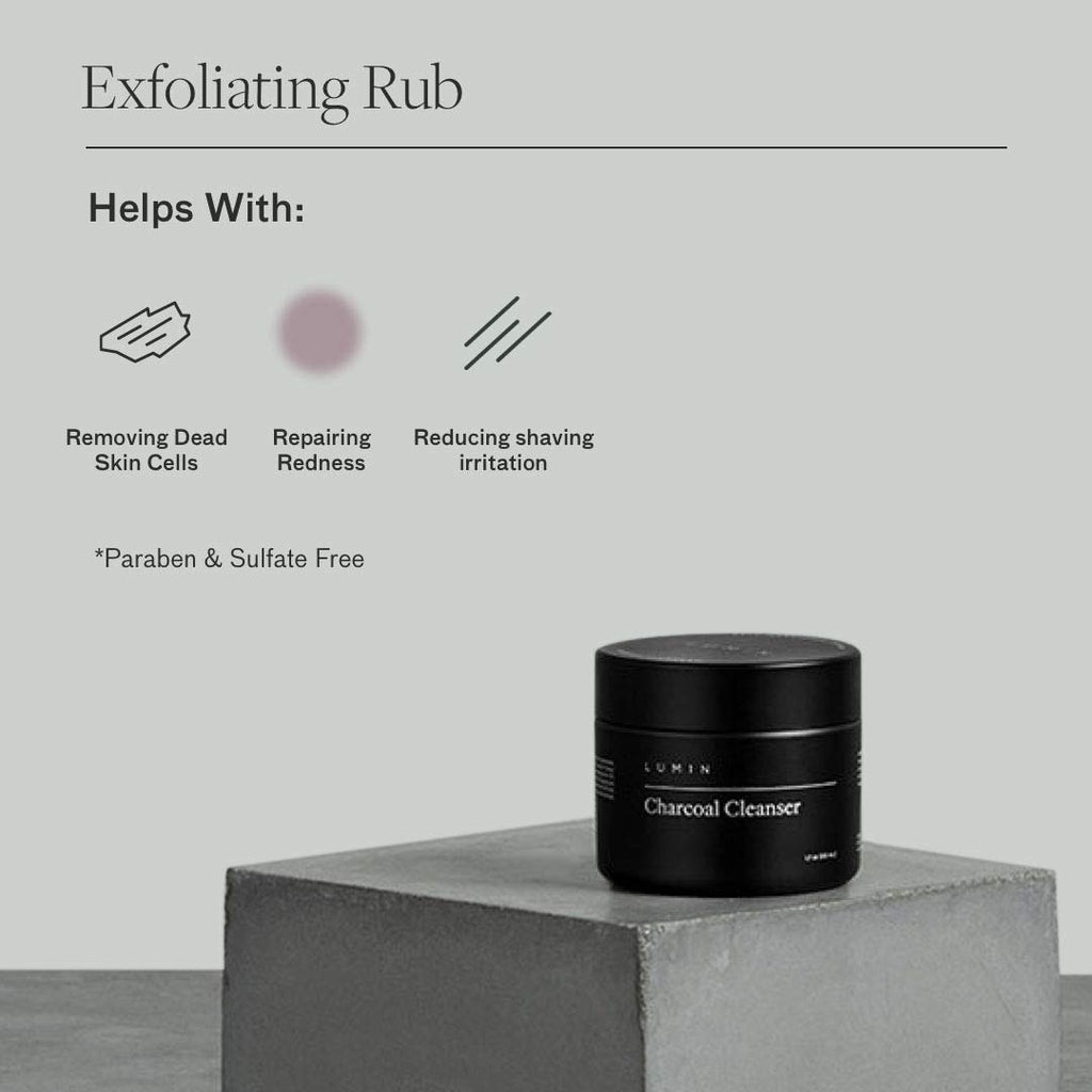 Charcoal Face Wash, Moisturizer, Exfoliating Rub Skin Care Kit F346923