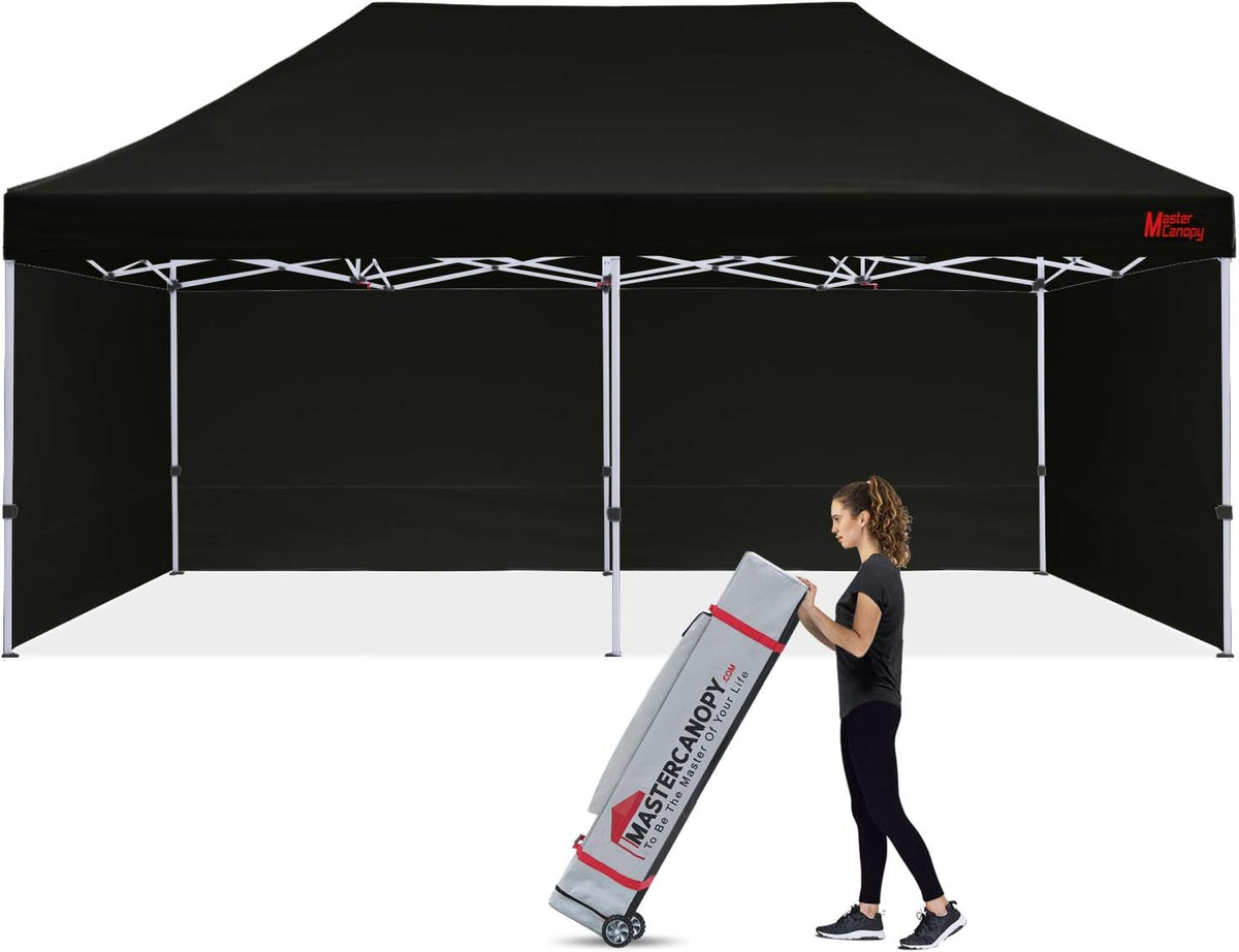 Pop-up Canopy Tent 10x10 Heavy Duty Instant Canopy with Sidewalls Pure White R970316