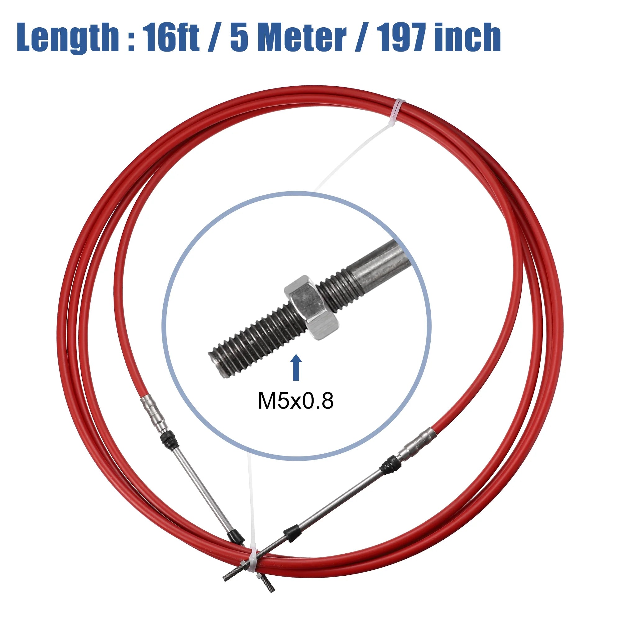 16ft 197 Inch Marine Throttle Shift Remote Control Box Cable for Yamaha Outboard Engine Boat Red O36432