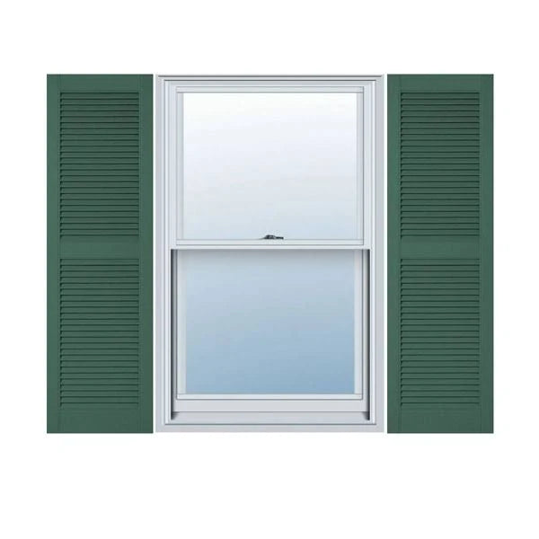 Forest Green Vinyl Open Louver Shutters R1773