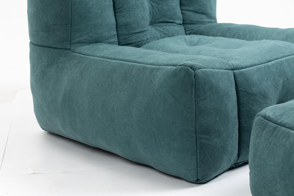 Orange Velvet Bean Bag Chair with Ottoman Z70338