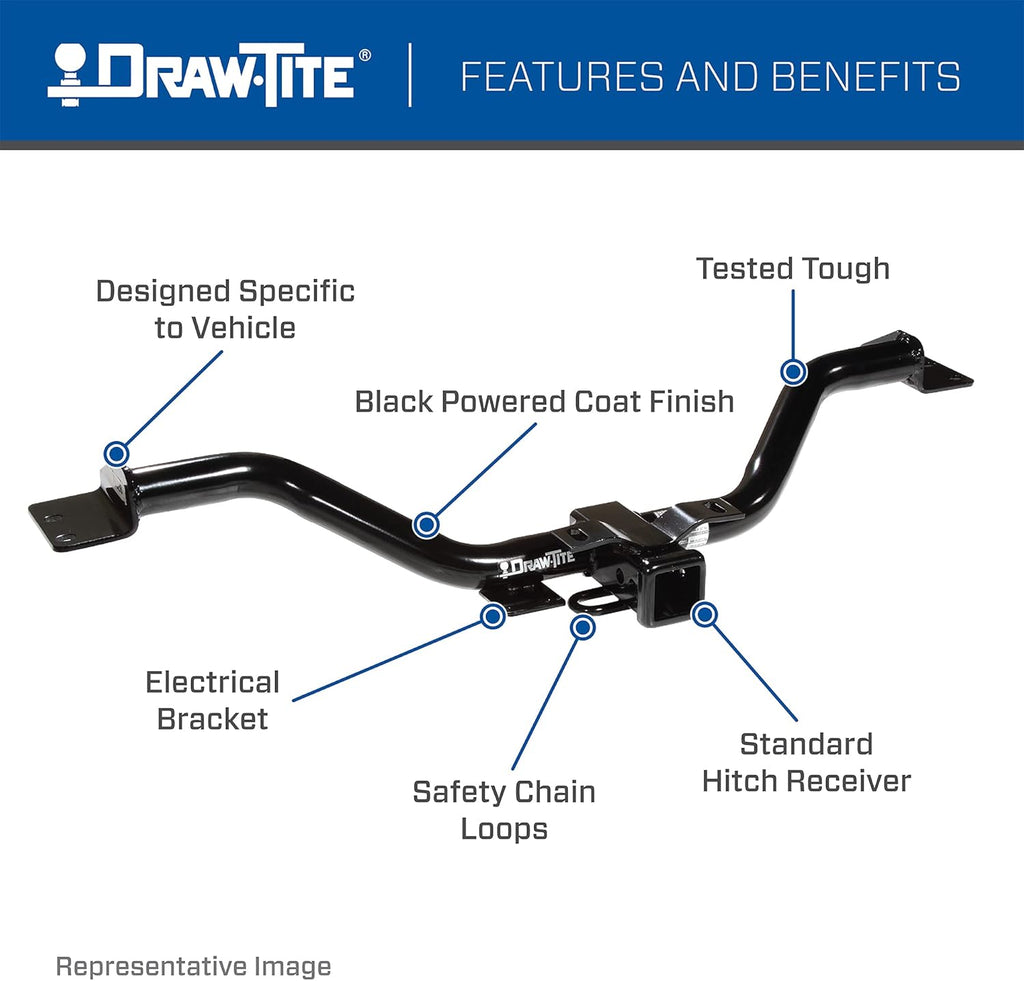 Class 3 Trailer Hitch, 2 Inch Receiver, Black R735821
