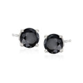 Black Diamond Stud Earrings in Sterling Silver X588168