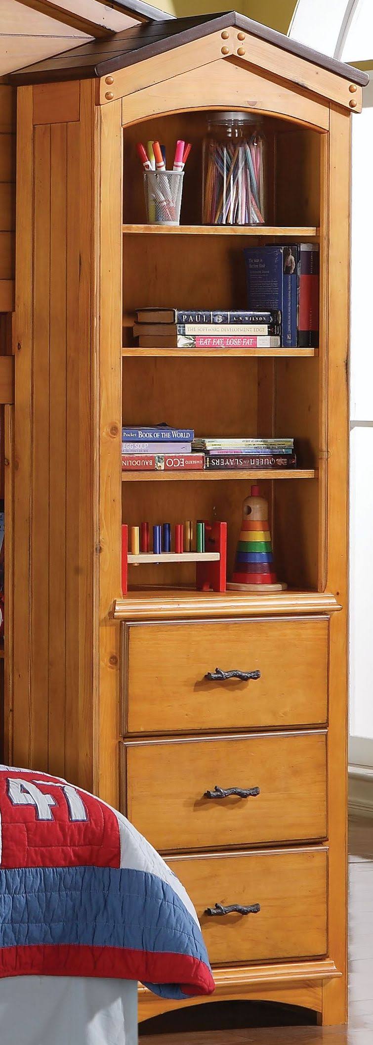Rustic Oak Bookcase Cabinet L710