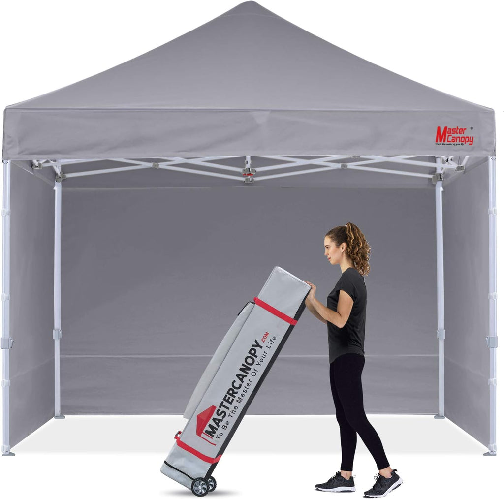 Pop-up Canopy Tent 10x10 Heavy Duty Instant Canopy with Sidewalls Pure White R970316