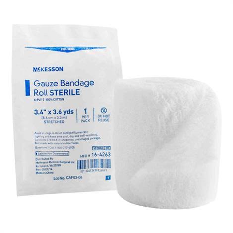 Fluff Bandage Roll 6-Ply 3-2/5x22 x 3-3/5 Yard Roll, Case of 96 W23518