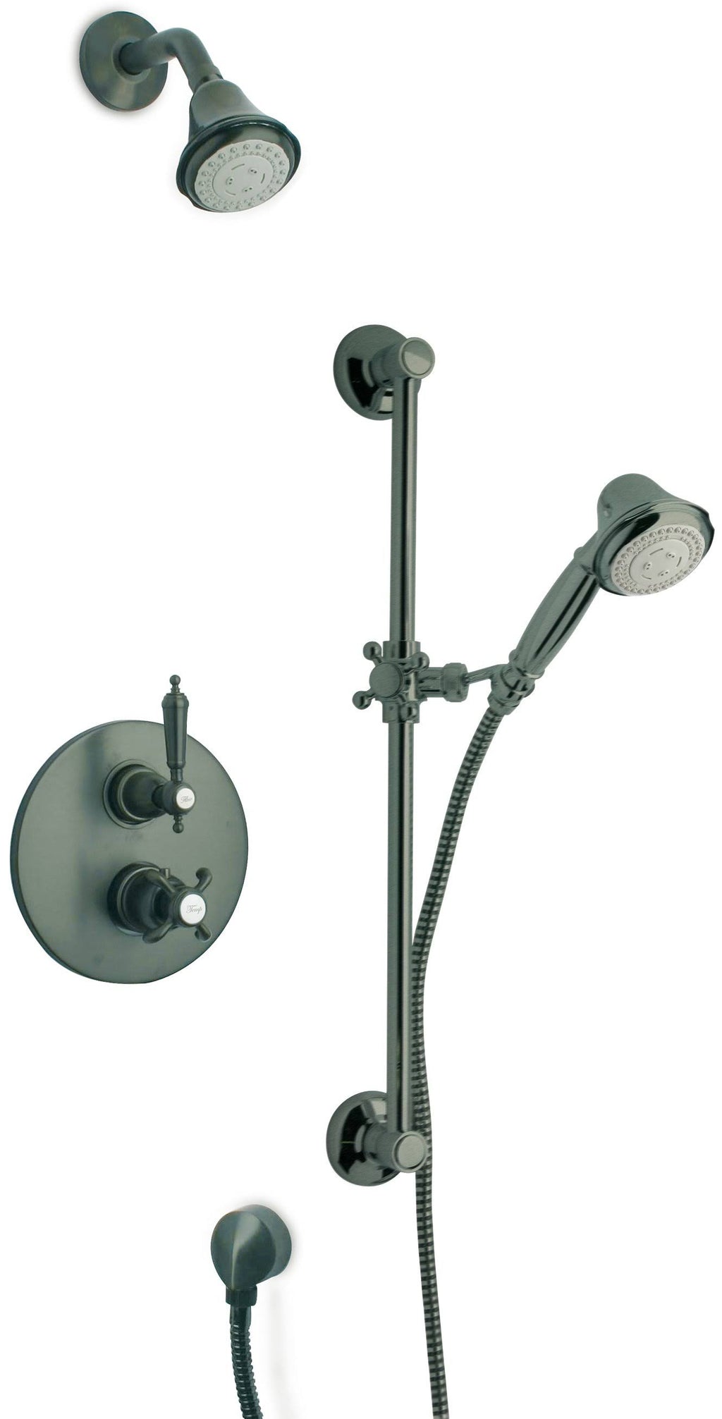 Brushed Nickel Thermostatic Shower with Slide Bar J151207