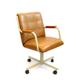 Swivel Tilt Caster Arm Chair in Buff Polyurethane G4405