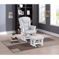 White/Gray Chevron Sleigh Glider and Ottoman Set B850