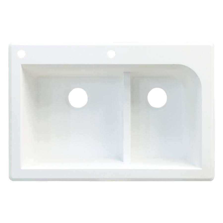 33-in Drop-In Granite Kitchen Sink in White H665
