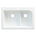 33-in Drop-In Granite Kitchen Sink in White H665